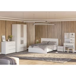 Столик туалетный с зеркалом «Аделина», 800×423×1620 мм, цвет рамух белый