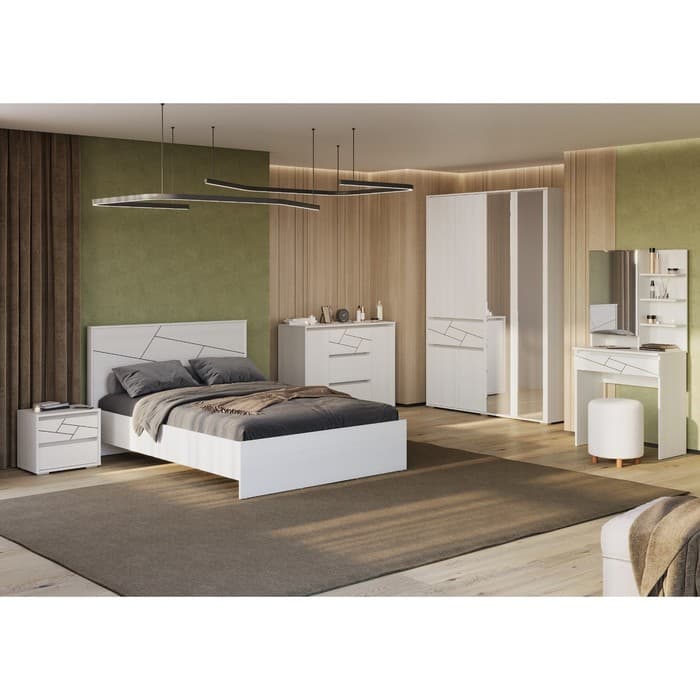 Столик туалетный с зеркалом «Аделина», 800×423×1620 мм, цвет рамух белый