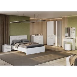 Столик туалетный с зеркалом «Аделина», 800×423×1620 мм, цвет рамух белый