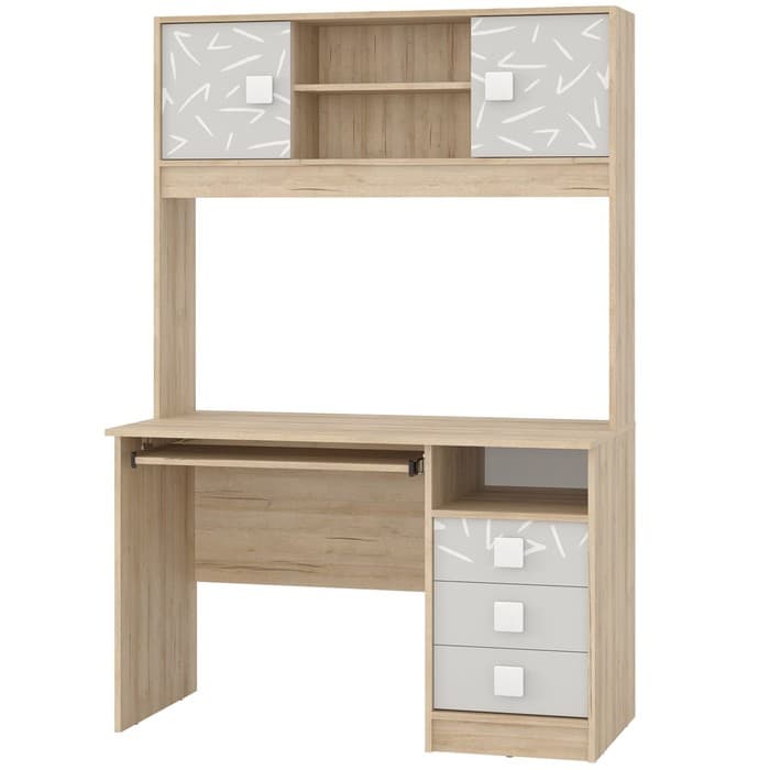 Надстройка стола «Микки», 1200×270×1030 мм, цвет дуб ривьера/серый