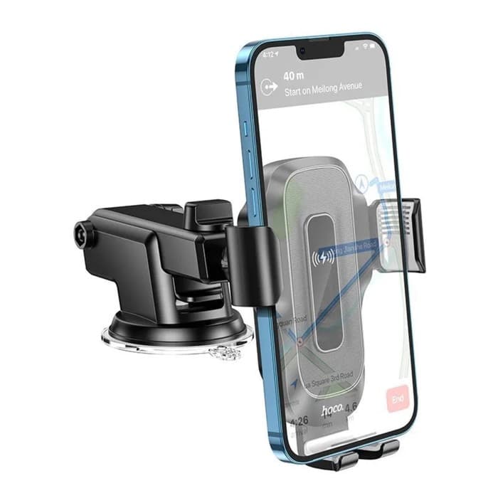 Автомобильный держатель Hoco HW3, беспроводная зарядка, для 4.5-7.0 дюймов, 15 Вт, чёрный