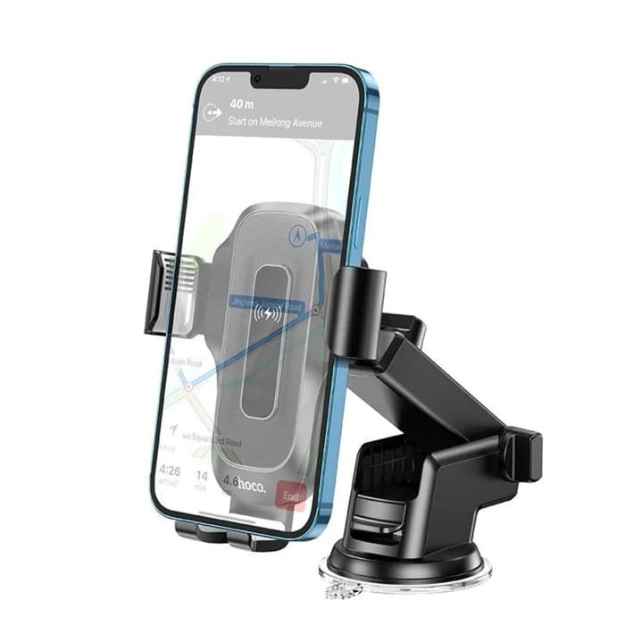 Автомобильный держатель Hoco HW3, беспроводная зарядка, для 4.5-7.0 дюймов, 15 Вт, чёрный