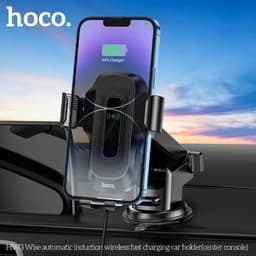 Автомобильный держатель Hoco HW3, беспроводная зарядка, для 4.5-7.0 дюймов, 15 Вт, чёрный