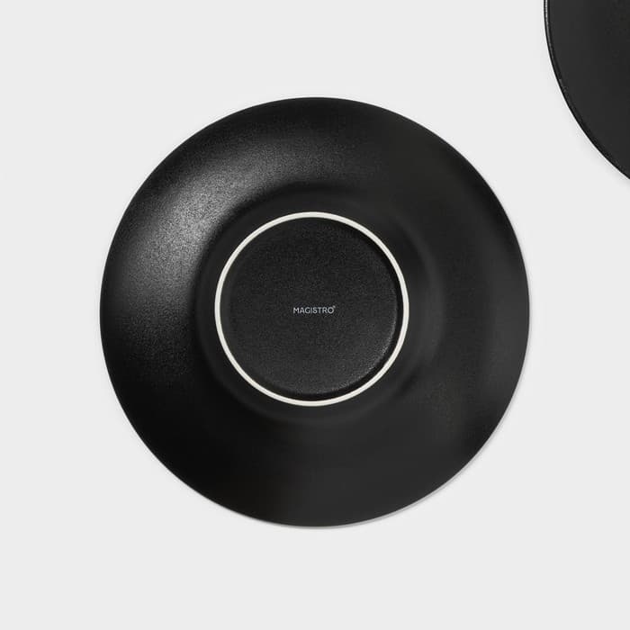 Набор тарелок для пасты Magistro Carbon, d=21 см, 2 шт., фарфор, чёрный