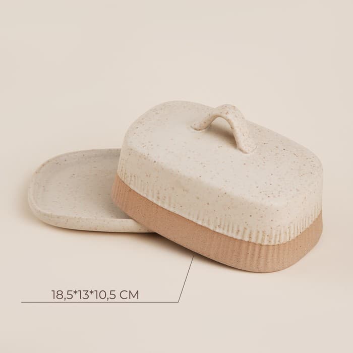 Маслёнка SL Home «Виенто», 18.5×13×10.5 см, керамика, бежевая