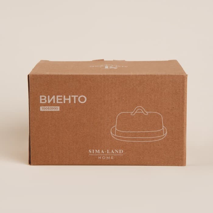 Маслёнка SL Home «Виенто», 18.5×13×10.5 см, керамика, бежевая