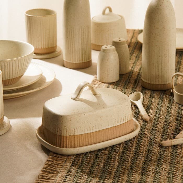 Маслёнка SL Home «Виенто», 18.5×13×10.5 см, керамика, бежевая