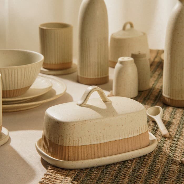 Маслёнка SL Home «Виенто», 18.5×13×10.5 см, керамика, бежевая