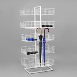 Стойка универсальная «Для зонтов» 10 корзин, металл, 82.5×40×160 см, белый