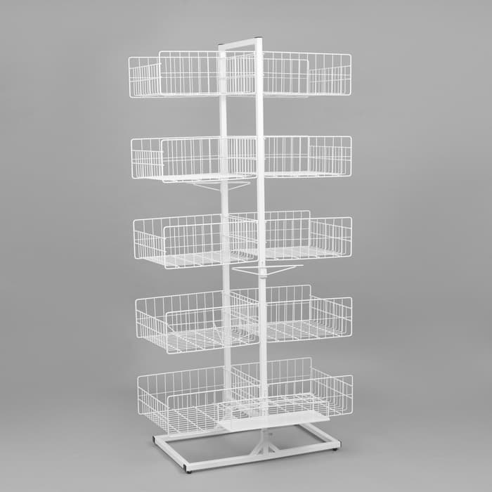 Стойка универсальная «Для зонтов» 10 корзин, металл, 82.5×40×160 см, белый