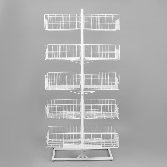 Стойка универсальная «Для зонтов» 10 корзин, металл, 82.5×40×160 см, белый