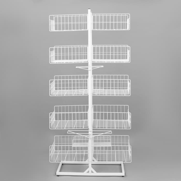 Стойка универсальная «Для зонтов» 10 корзин, металл, 82.5×40×160 см, белый