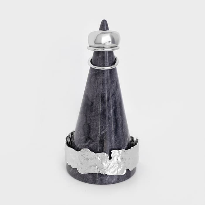 Подставка для украшений Magistro Aleo, 5×12 см, мрамор, серая