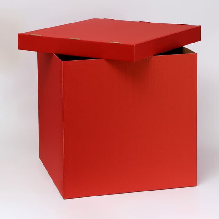 Коробка для воздушных шаров, Красная, 60×60×60 см