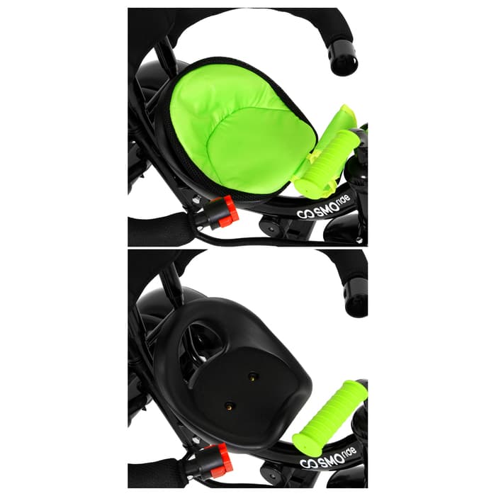 Велосипед детский трёхколёсный COSMORIDE MX-03GN, с родительской ручкой, диаметр колёс 8" и 10", зелёный, чёрный