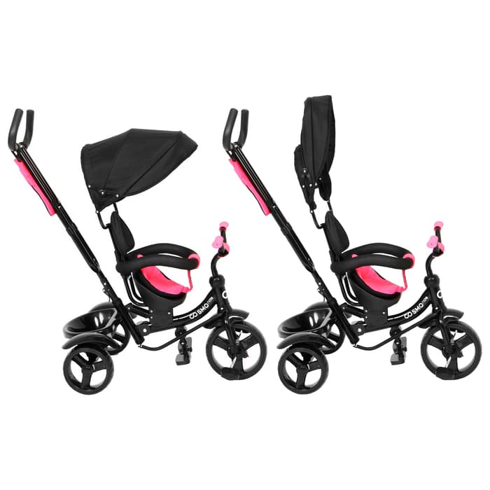 Велосипед детский трёхколёсный COSMORIDE MX-03PK, с родительской ручкой, диаметр колёс 8" и 10", розовый, чёрный