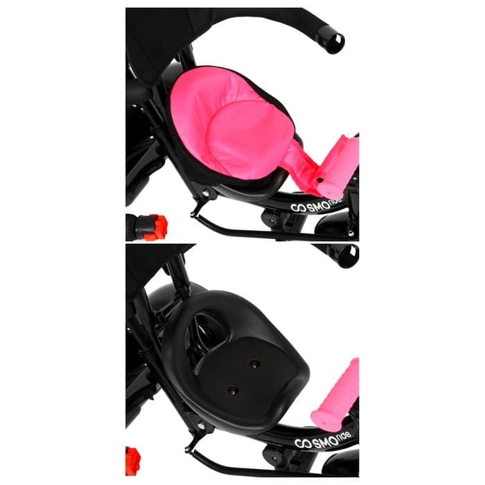 Велосипед детский трёхколёсный COSMORIDE MX-03PK, с родительской ручкой, диаметр колёс 8" и 10", розовый, чёрный
