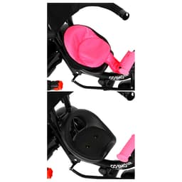 Велосипед детский трёхколёсный COSMORIDE MX-03PK, с родительской ручкой, диаметр колёс 8" и 10", розовый, чёрный