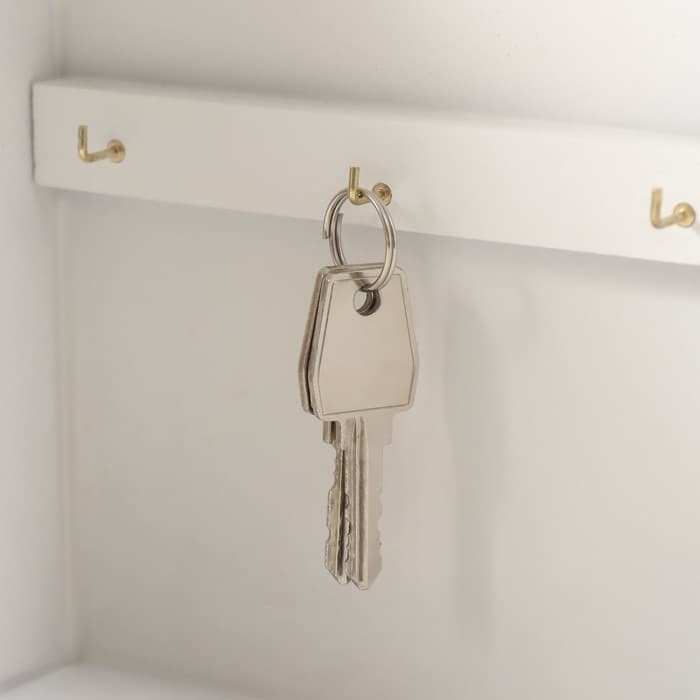 Ключница настенная «Сакура и самурай», дерево, 6 крючков, 26.5×20.8×6.3 см