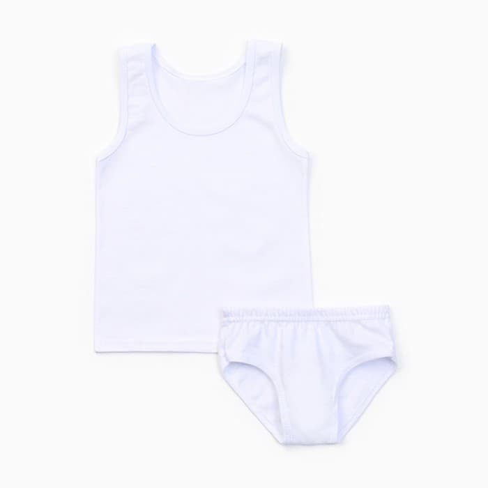 Комплект (майка, трусы) для мальчика, белый, размер 28 (98-104 см)