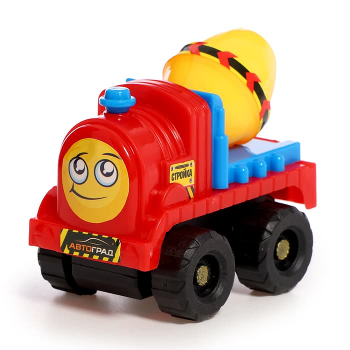Машинки инерционные «Весёлая стройка», набор 4 шт., с аксессуарами, цвета МИКС