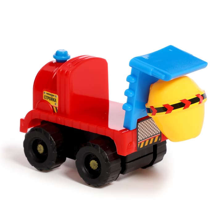 Машинки инерционные «Весёлая стройка», набор 4 шт., с аксессуарами, цвета МИКС
