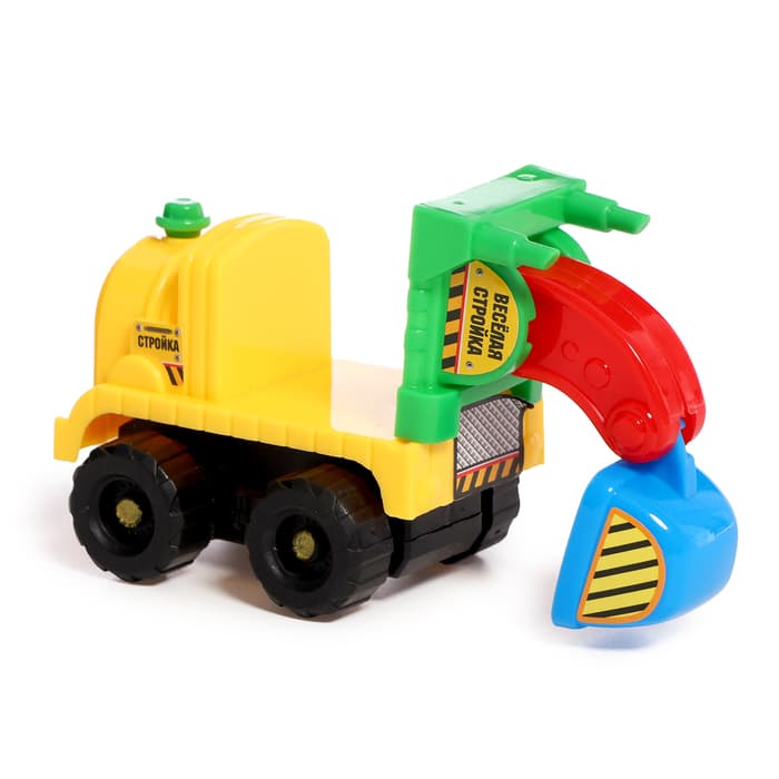 Машинки инерционные «Весёлая стройка», набор 4 шт., с аксессуарами, цвета МИКС