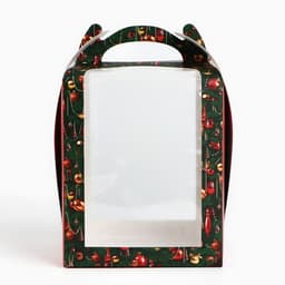 Коробка складная под маленький торт новогодняя «Роскошная ёлка», 15×15×18 см