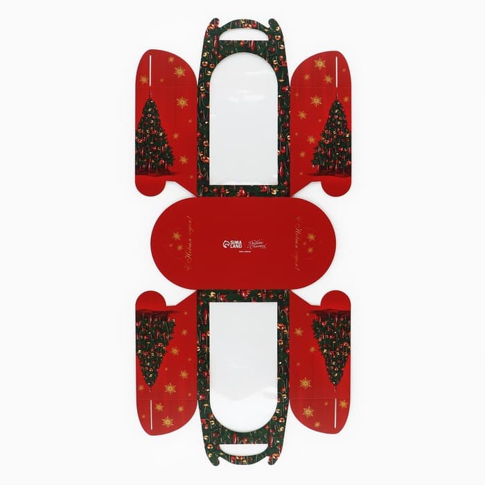 Коробка складная под маленький торт новогодняя «Роскошная ёлка», 15×15×18 см