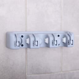 Держатель для уборочного инвентаря с крючками Доляна, 26×6×10 см, серый