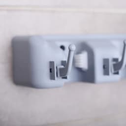 Держатель для уборочного инвентаря с крючками Доляна, 26×6×10 см, серый