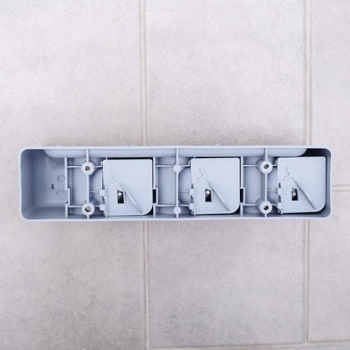 Держатель для уборочного инвентаря с крючками Доляна, 26×6×10 см, серый