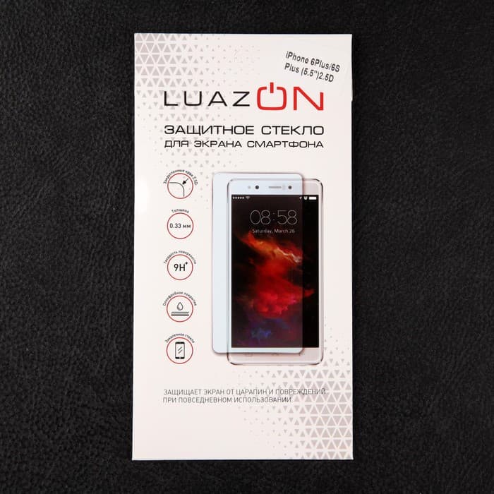 Защитное стекло 2.5D Luazon для iPhone 6 Plus/6S Plus (5.5"), полный клей