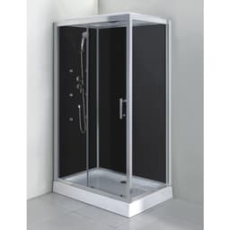 Душевая кабина Comforty СF5777B, задняя черная стеклянная панель, 1200×800×2100 мм