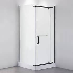 Душевое ограждение Comforty 32NB, чёрный профиль, с поддоном, 900×900×1975 мм