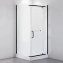 Душевое ограждение Comforty 32NB, чёрный профиль, с поддоном, 900×900×1975 мм