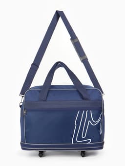 Сумка дорожная 20" на 4 колёсах, отдел на молнии, с увеличением, наружный карман, длинный ремень, синяя