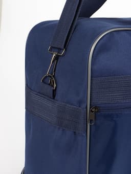 Сумка дорожная 20" на 4 колёсах, отдел на молнии, с увеличением, наружный карман, длинный ремень, синяя