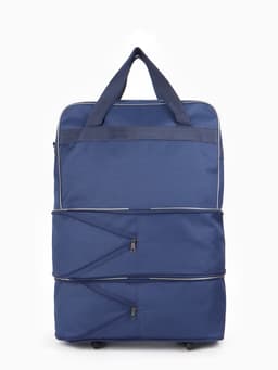 Сумка дорожная 20" на 4 колёсах, отдел на молнии, с увеличением, наружный карман, длинный ремень, синяя
