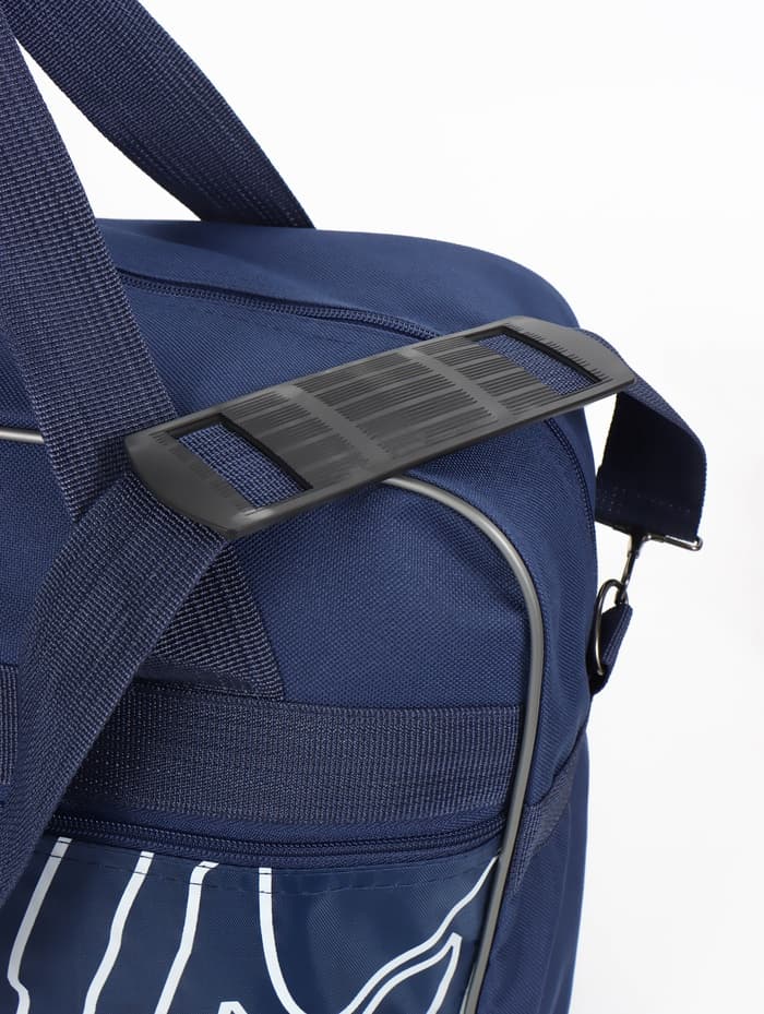 Сумка дорожная 20" на 4 колёсах, отдел на молнии, с увеличением, наружный карман, длинный ремень, синяя