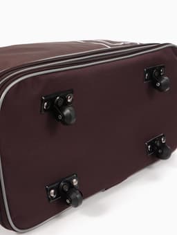 Сумка дорожная 20" на 4 колёсах, отдел на молнии, с увеличением, наружный карман, длинный ремень, коричневая