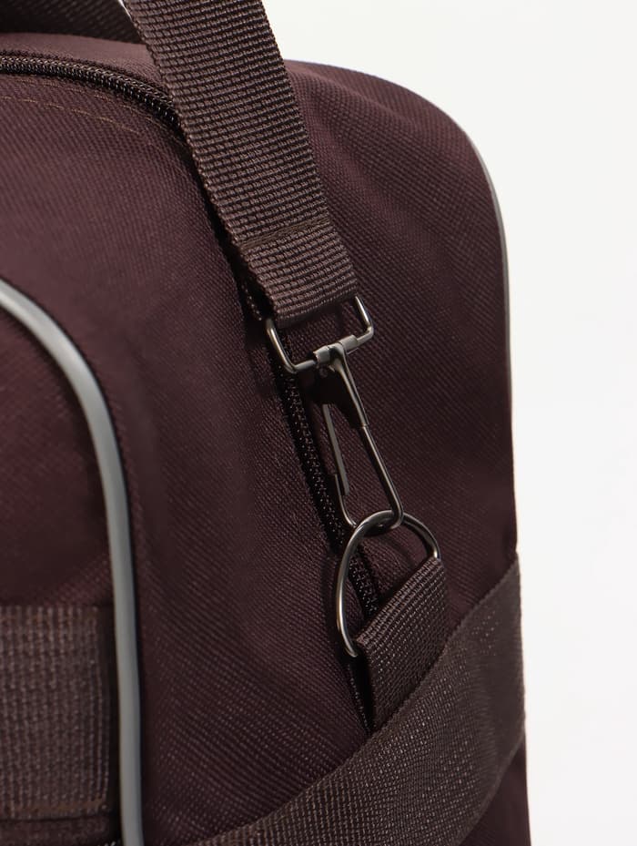 Сумка дорожная 20" на 4 колёсах, отдел на молнии, с увеличением, наружный карман, длинный ремень, коричневая