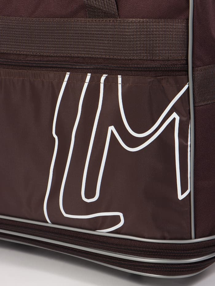 Сумка дорожная 20" на 4 колёсах, отдел на молнии, с увеличением, наружный карман, длинный ремень, коричневая