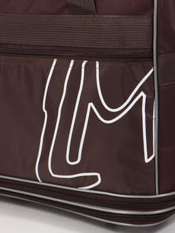 Сумка дорожная 20" на 4 колёсах, отдел на молнии, с увеличением, наружный карман, длинный ремень, коричневая