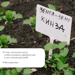 Бирки садовые, для маркировки растений, 10 см, набор 20 шт., пластик, белые, Greengo