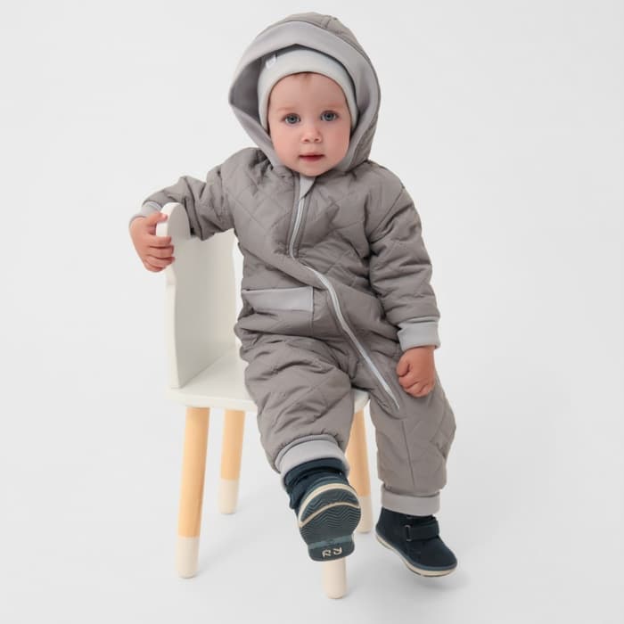 Комбинезон демисезонный «Крошка Я», рост 74-80 см, серый