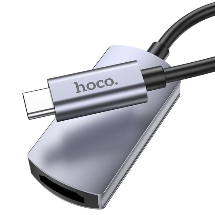 Адаптер Hoco UA20, Type-C - HDMI, 11.5 см, серый