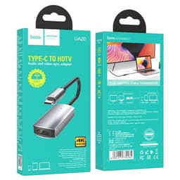 Адаптер Hoco UA20, Type-C - HDMI, 11.5 см, серый