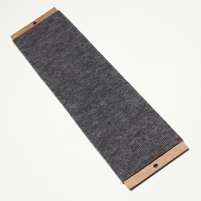 Когтеточка «Пижон», 60×15 см, ДВП, ковролин, серая