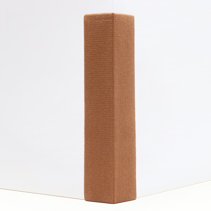 Когтеточка с пропиткой, 55×20 см, угловая, без меха, бежевая